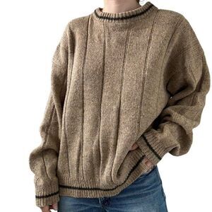 Vintage Mens Alps Tab Wool Ribbed Oversized Cozy Chunky Sweater Sz XL